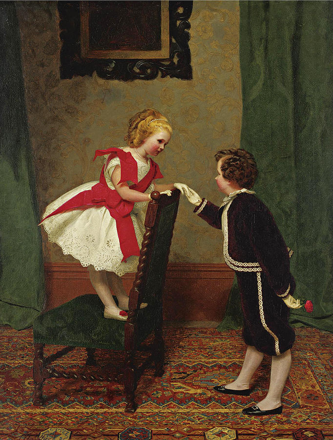 James Hayllar Painting - Miss Lilys First Flirtation by James Hayllar