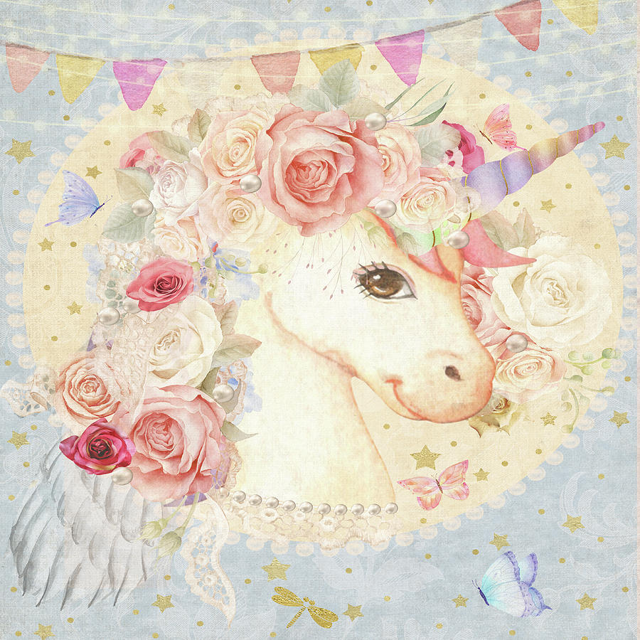 Unicorn Digital Art - Miss Lolly Unicorn by Pink Forest Cafe Unicorn Digital Art - Miss Lolly Unicorn by Pink Forest Cafe