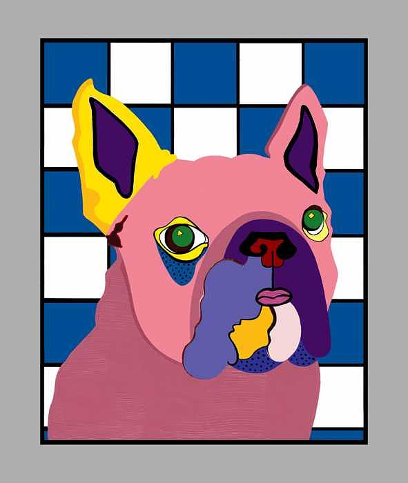 Surrealism Painting - Miss Rose the French Bulldog by Ruby Persson