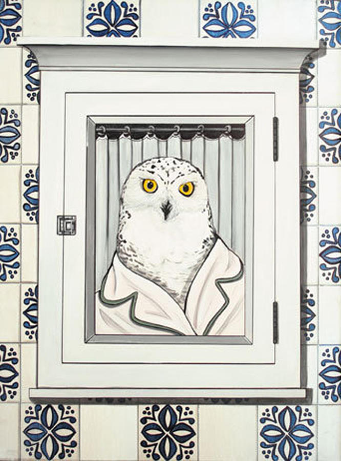 Owl Painting - Miss Snow by Jude Labuszewski