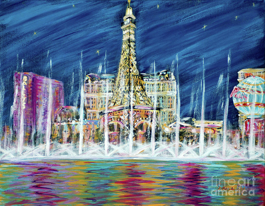miss You Las Vegas  card 13.1.7  Painting by Oksana Semenchenko