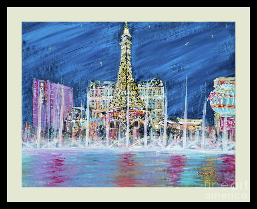 Miss You Las Vegas  card 22.5 Painting by Oksana Semenchenko
