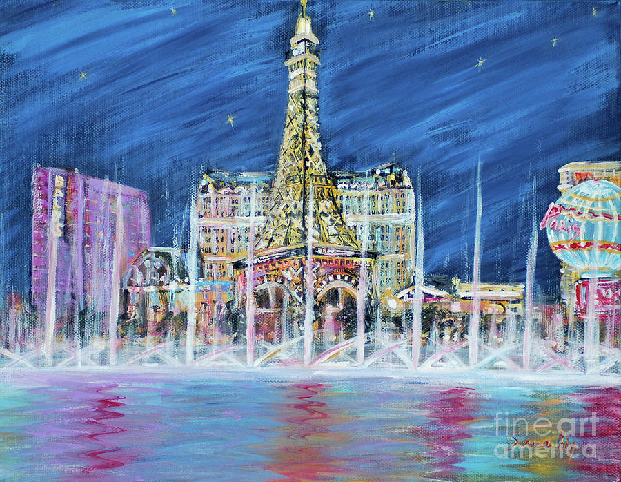 Miss You Las Vegas greeting card 13.3 Painting by Oksana Semenchenko