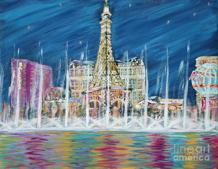Las Vegas Painting - Miss You Las Vegas. Inspirations Collection  by Oksana Semenchenko