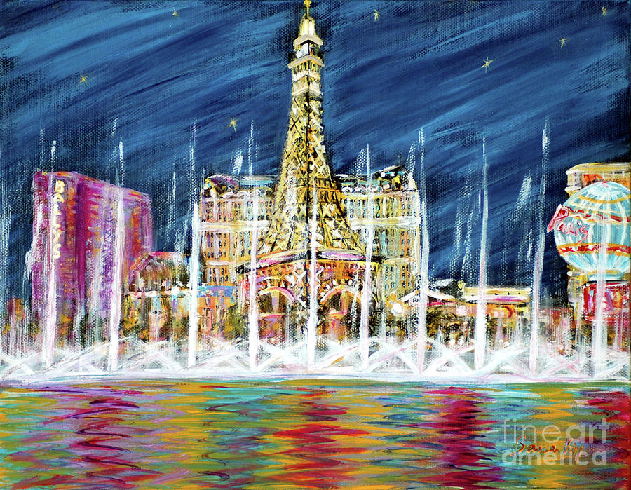 Eiffel Tower Painting - Miss You Las Vegas by Oksana Semenchenko
