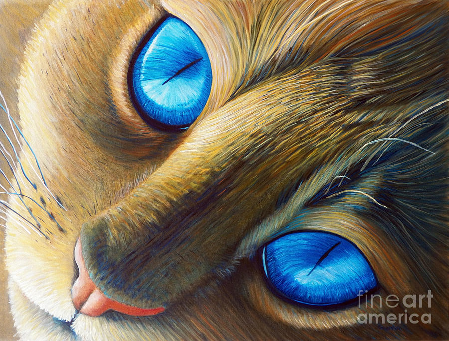 Cat Painting - Missing You by Brian  Commerford