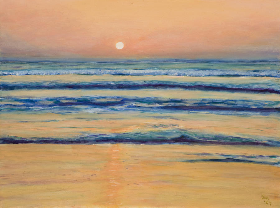Mission Beach Evening Painting by Julie Kreutzer
