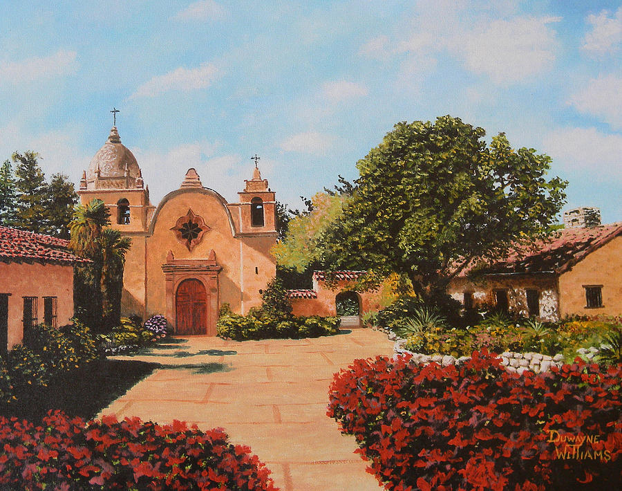 Mission Carmel Painting by Duwayne Williams