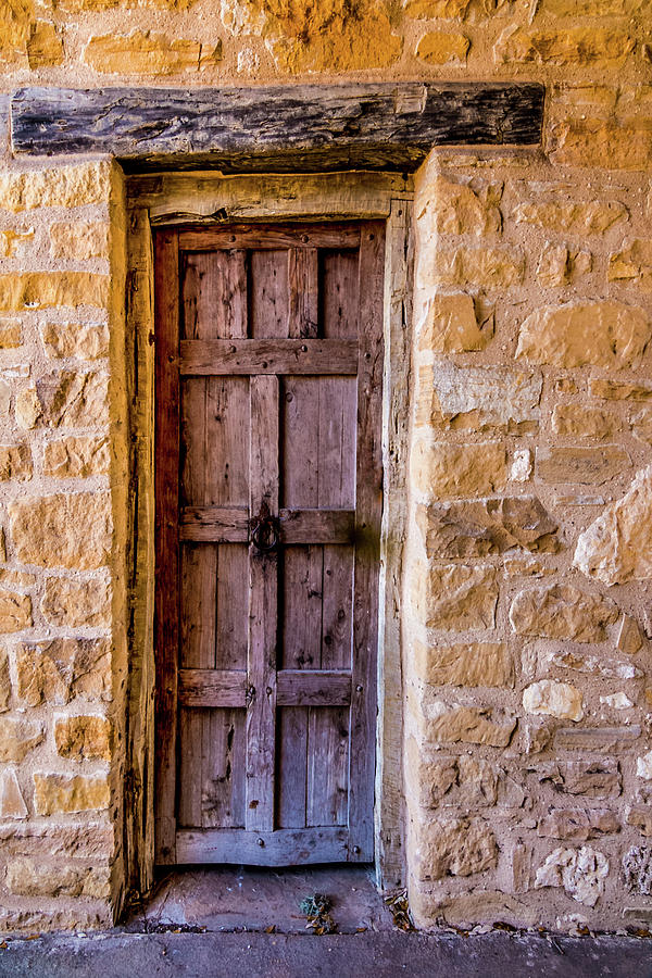 Mission Door in Stone Wall with Rusty Knocker Photograph by Patti Deters