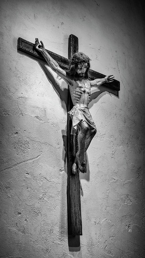 Mission Espada Crucifix Photograph by Stephen Stookey