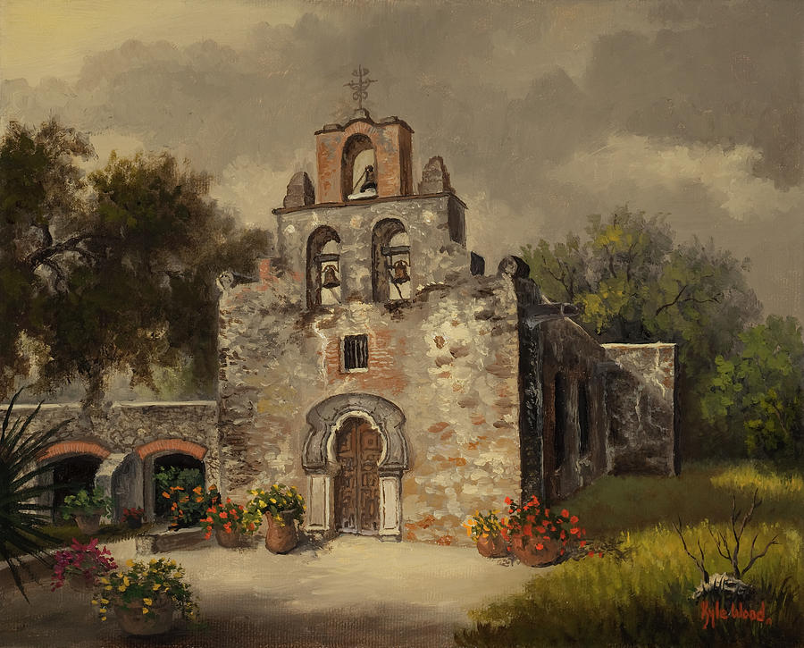 Mission Espada Painting by Kyle Wood