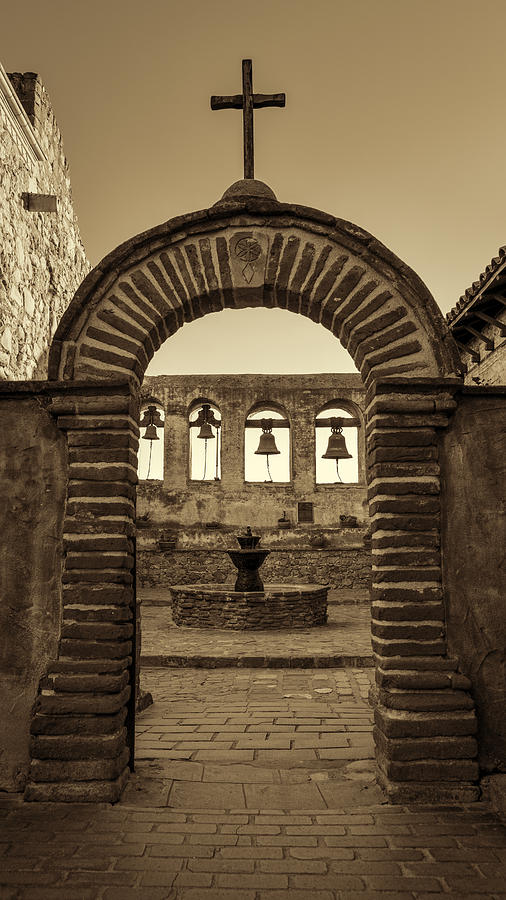 Swallow Photograph - Mission Gate and Bells #2 by Stephen Stookey