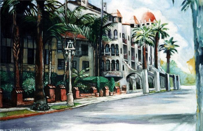 Mission Inn - Riverside- California Painting by Paul Weerasekera