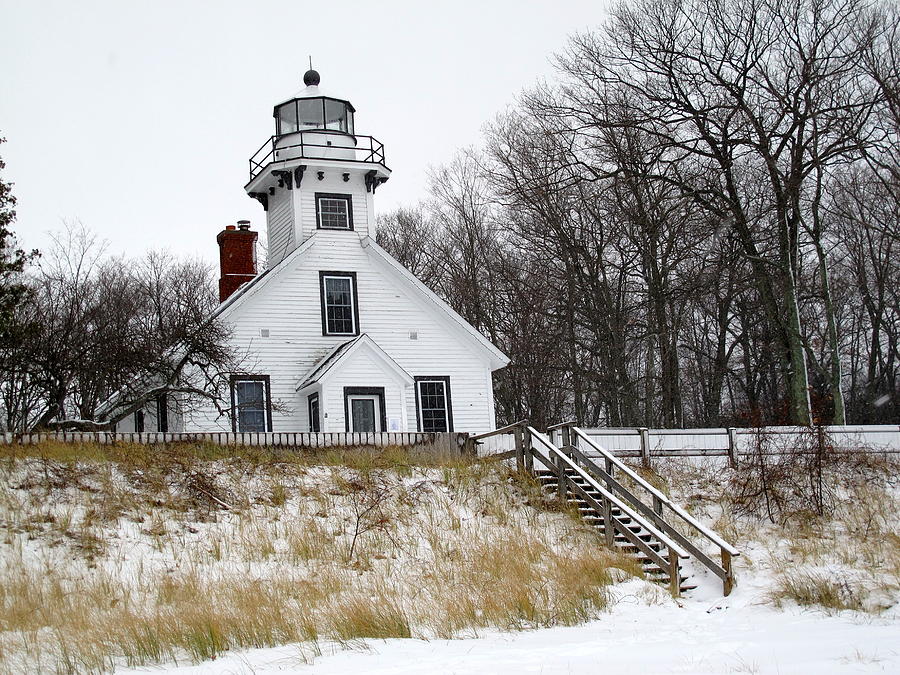 Mission Point Lighthouse in Winter Photograph by Cindy Kellogg | Fine ...