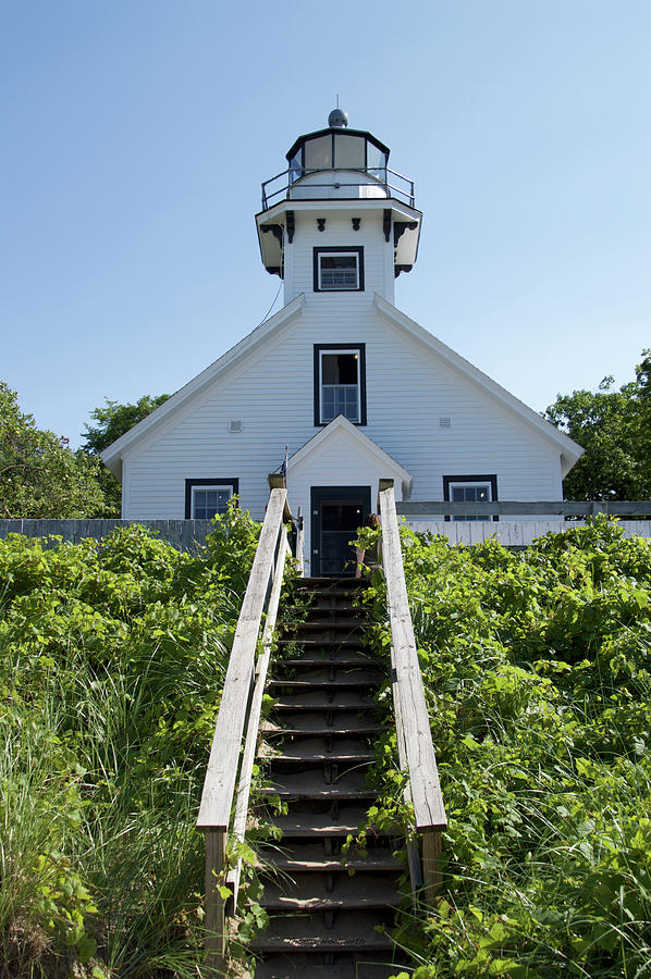 Mission Point Lighthouse Michigan Vertical 03 Photograph by Thomas Woolworth