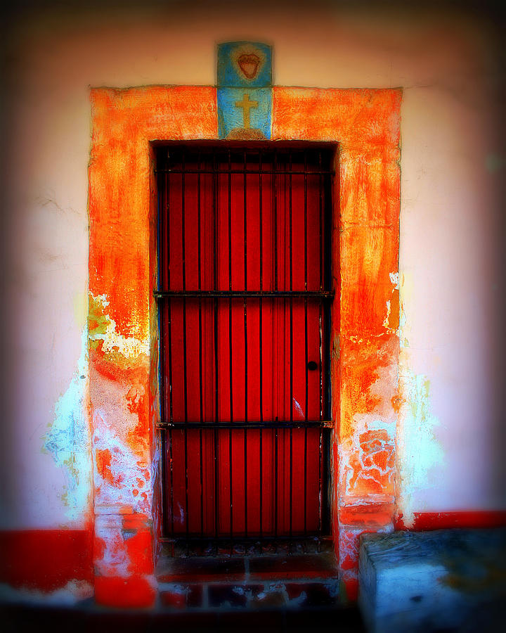 Mission red door Photograph by Perry Webster