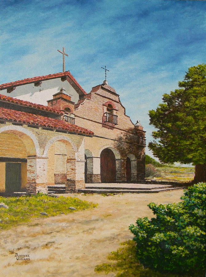 Mission San Antonio Painting by Duwayne Williams