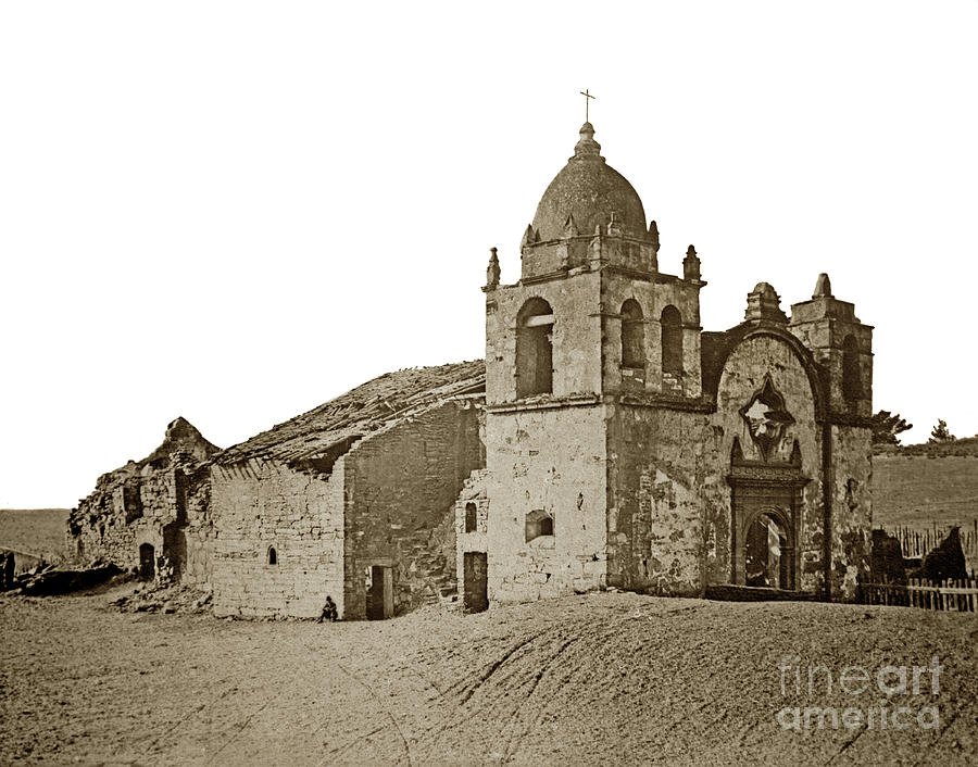 Mission Photograph - Mission San Carlos Borromeo del Rio Carmelo 1882 by Monterey County Historical Society