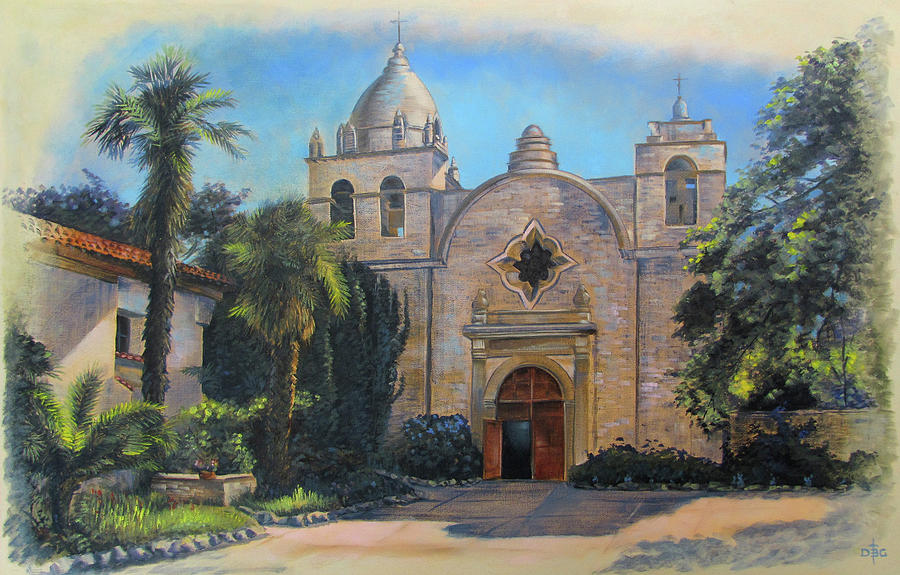 Mission San Carlos in Carmel by the Sea Painting by David Bader