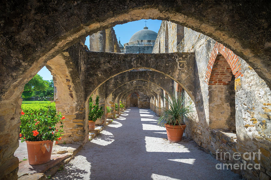 Mission San Jose Arched Walkway Photograph by Inge Johnsson