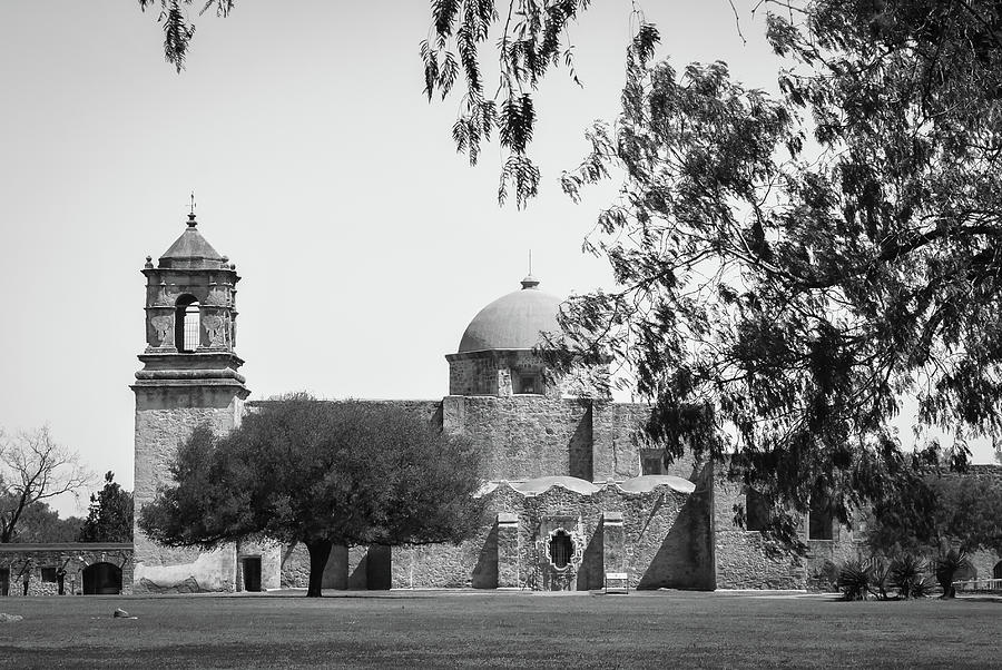 San Antonio Photograph - MIssion San Jose - San Antonio Black and White - Texas - USA  by Gregory Ballos
