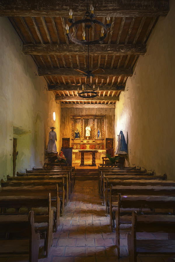 San Antonio Photograph - Mission San Juan Capistrano Chapel Vertical Painterly by Joan Carroll