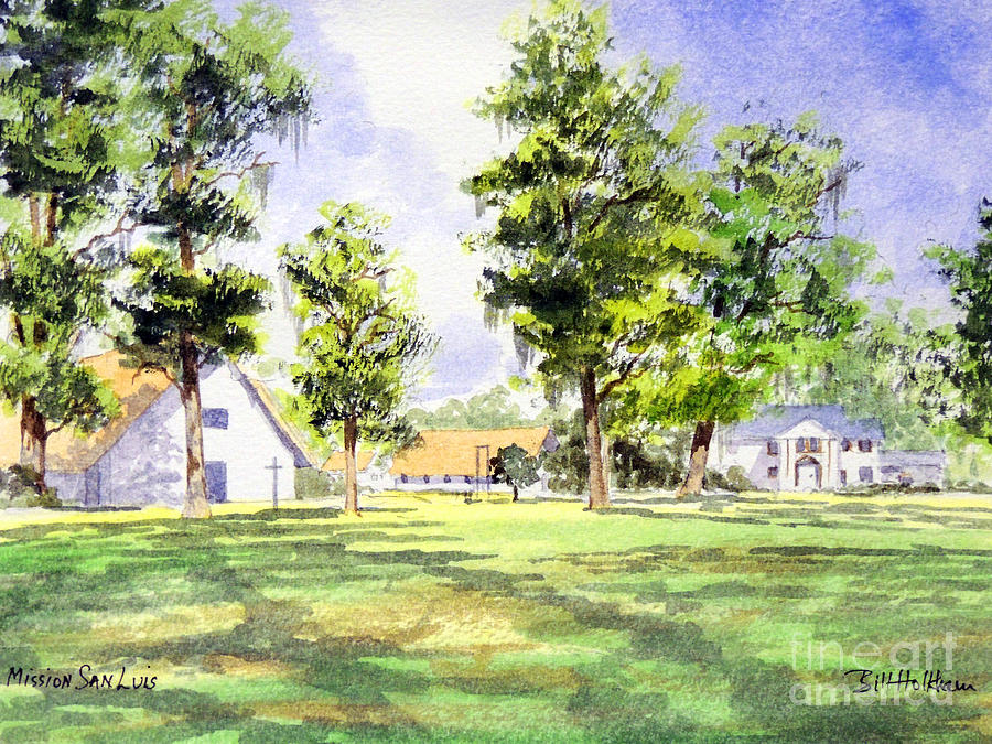 Mission San Luis Painting by Bill Holkham