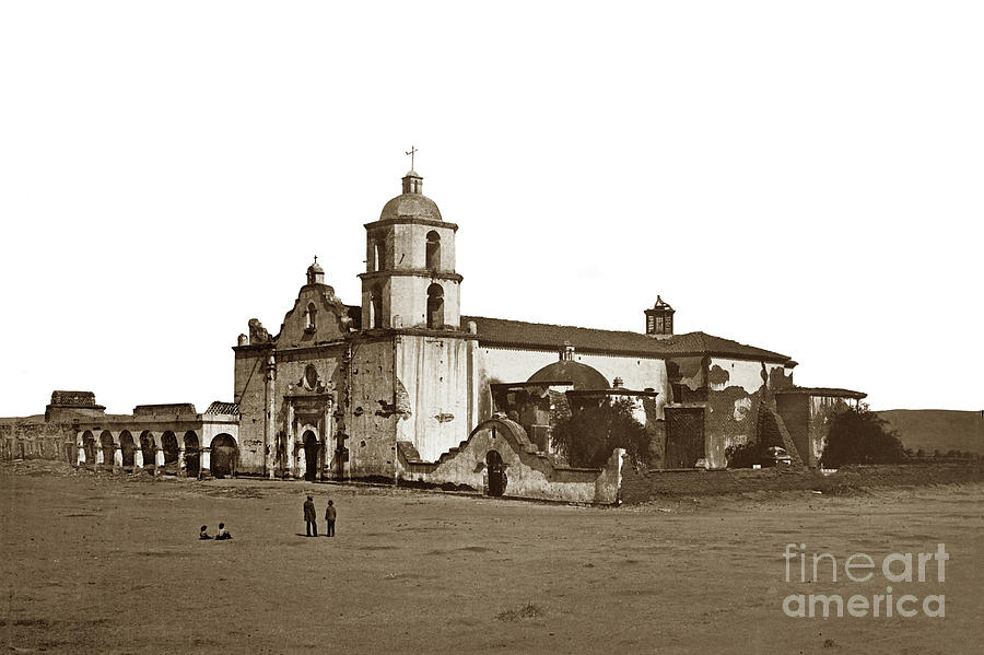 1880 Photograph - Mission San Luis Rey de Francia, 1880. by Monterey County Historical Society