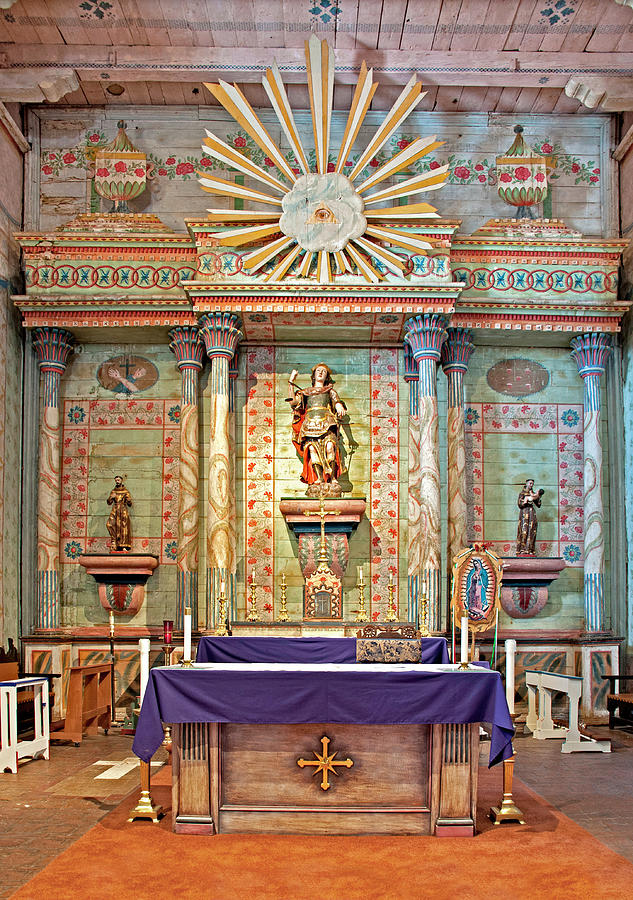 Mission San Miguel Arcangel Altar - San Miguel, California Photograph by Denise Strahm