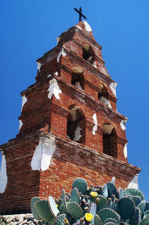 Mission San Miguel Bell Tower Photograph by Gary Brandes