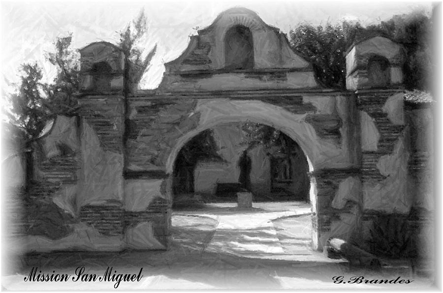 Mission San Miguel Photograph by Gary Brandes