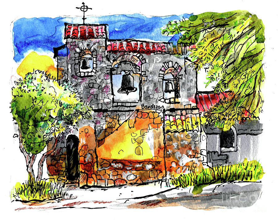 Mission San Miguel Painting by Terry Banderas