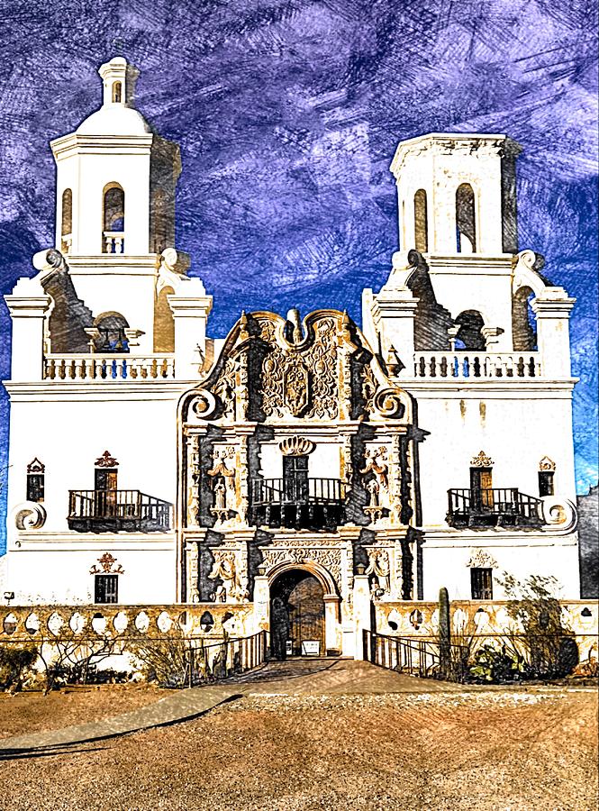Mission San Xavier del Bac Digital Art by Tatiana Travelways