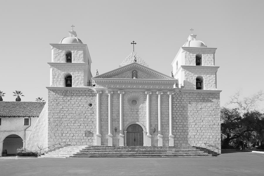 Mission Santa Barbara - Monochrome - Black And White 2 Photograph