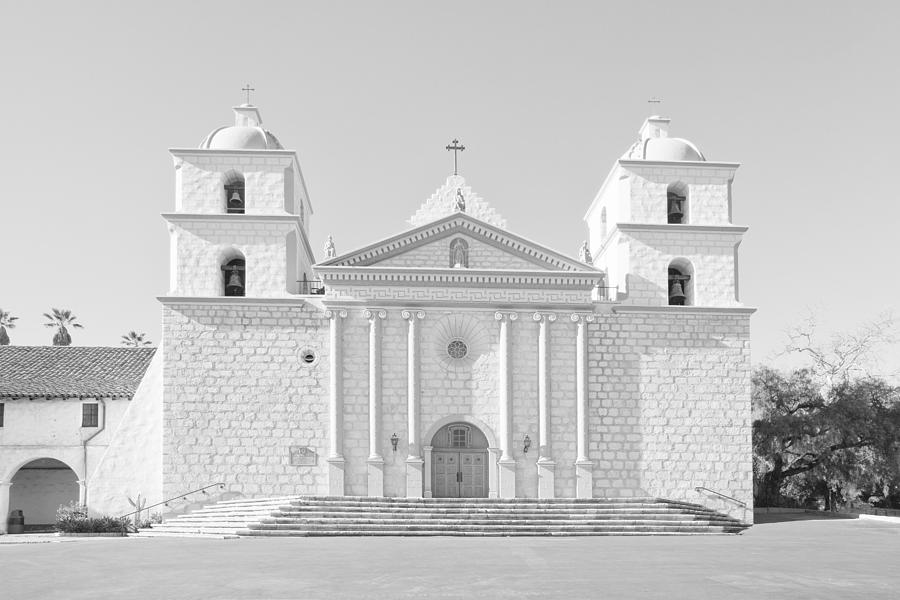 Mission Santa Barbara - Monochrome - Black And White Photograph
