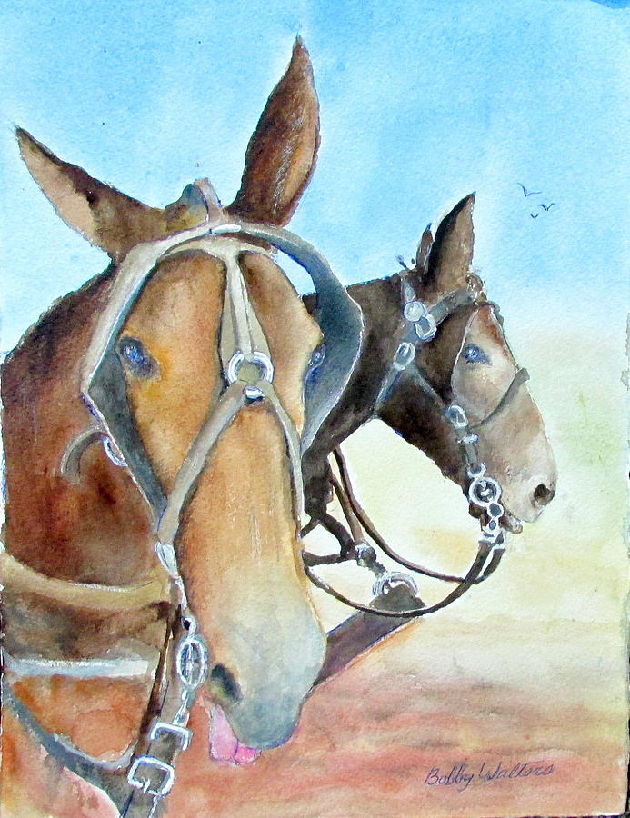 Mississippi Mules Painting by Bobby Walters