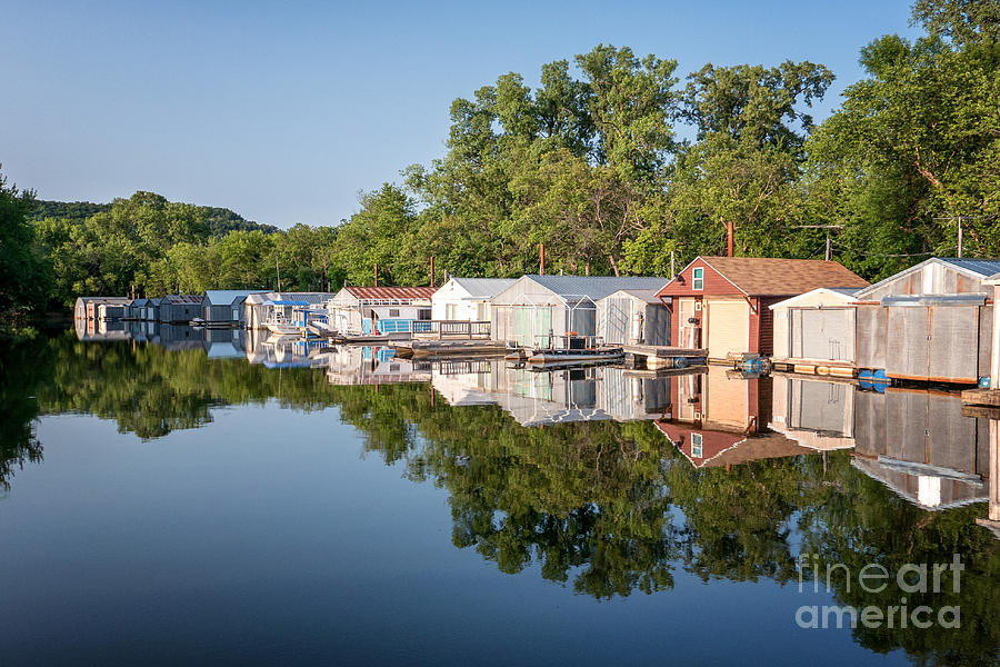 Mississippi River Boathouses Photograph by Kari Yearous