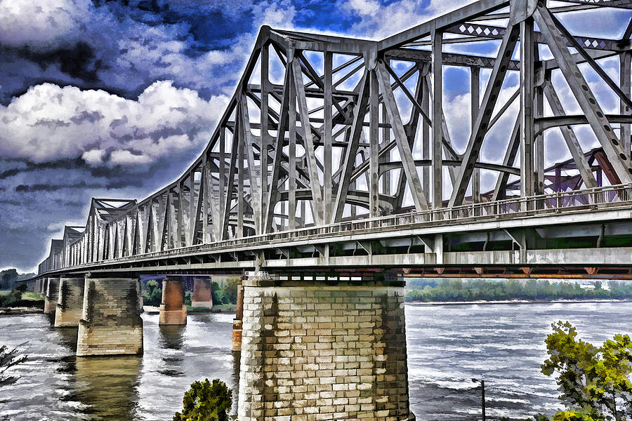 Mississippi River Bridge Photograph by Dennis Cox