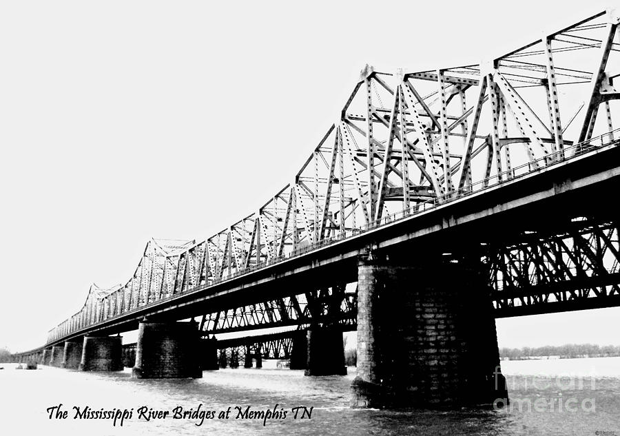 Mississippi River Bridges at Memphis TN Photograph by Lizi Beard-Ward
