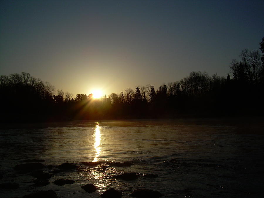 Mississippi river Golden Sunrise Photograph by Kent Lorentzen