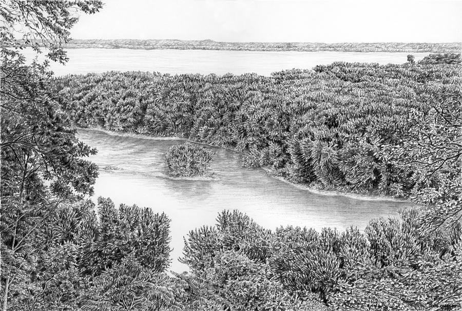 Mississippi River Overlook Drawing by Craig Carlson Fine Art America