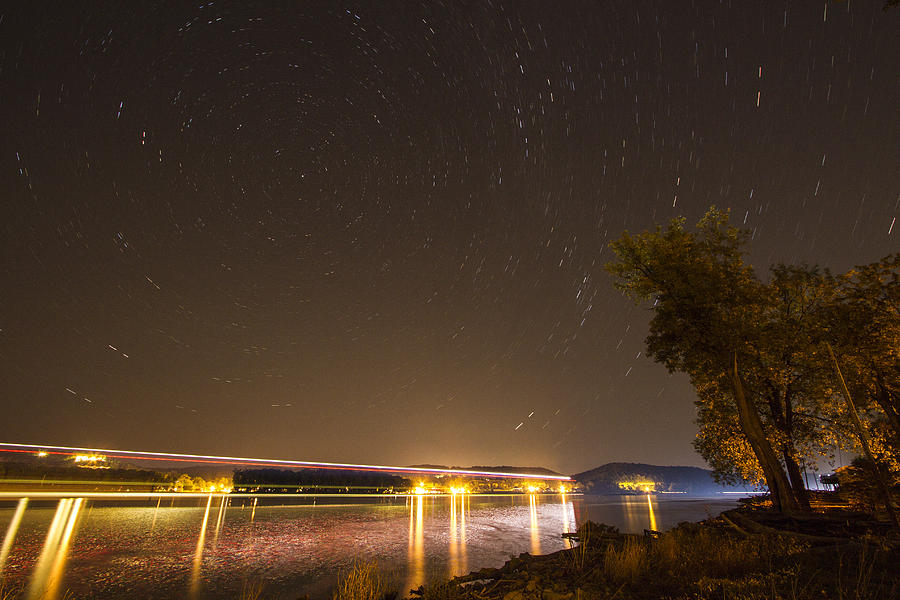 Mississippi River Star Trails Photograph by Garry McMichael