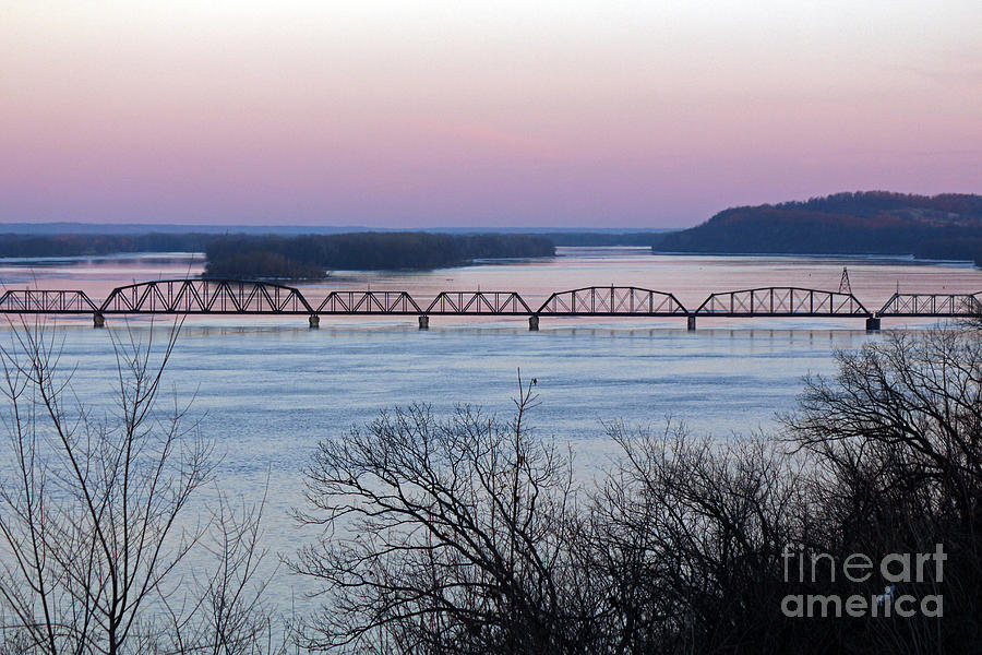 Bridge Photograph - Mississippi River Sunrise by Jamie Smith