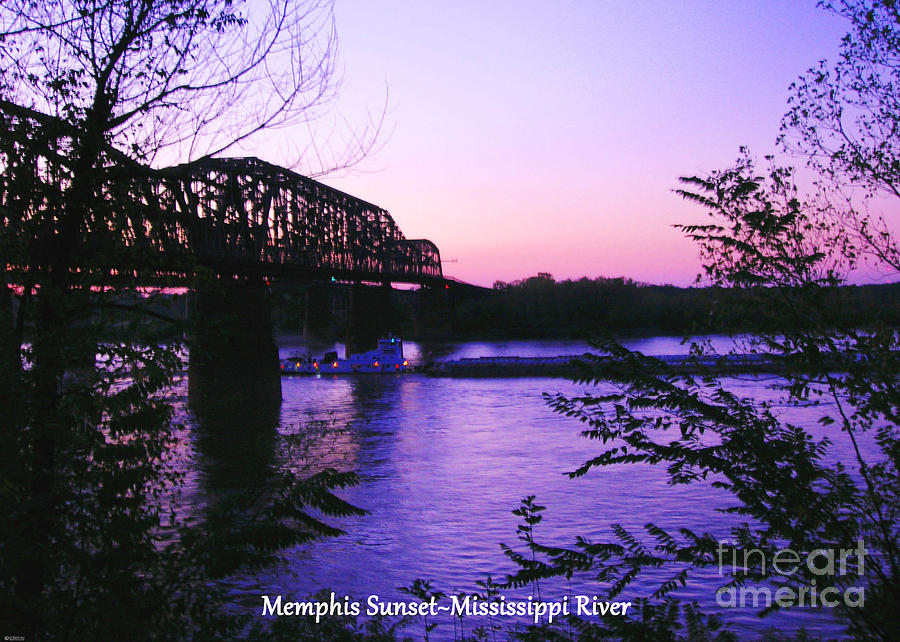 Mississippi River Sunset at Memphis Photograph by Lizi Beard-Ward