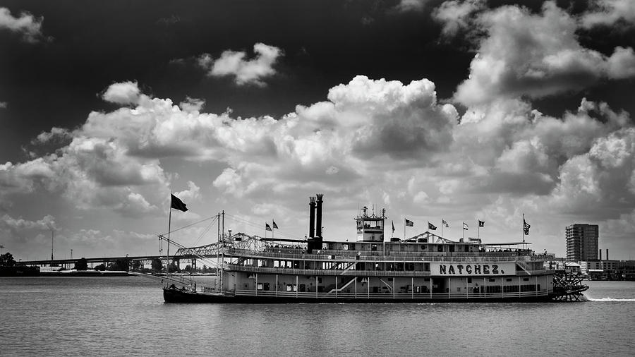 Mississippi Riverboat In Black and White Photograph by Greg and Chrystal Mimbs