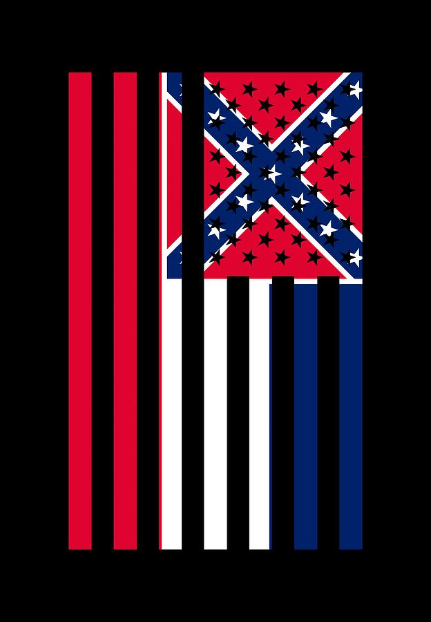Mississippi State Flag Graphic USA Styling Digital Art by Garaga Designs