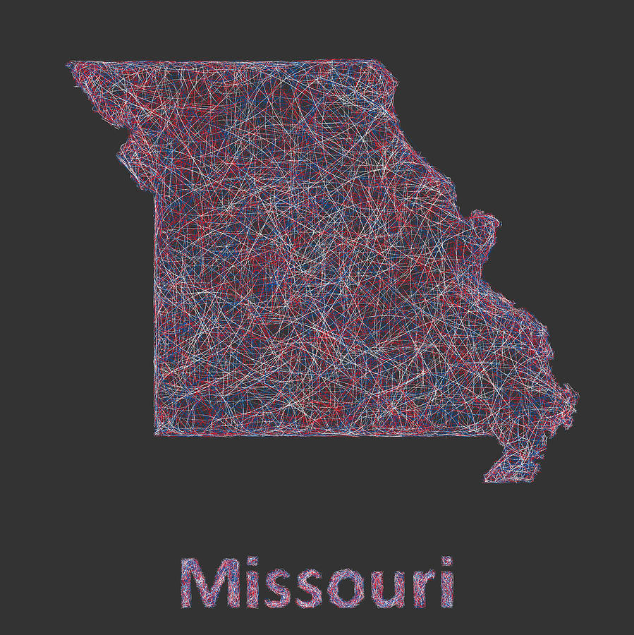 Missouri Map Digital Art - Missouri map by David Zydd