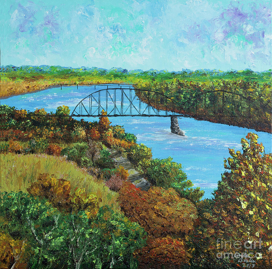Missouri River Crossing Painting by Linda Donlin