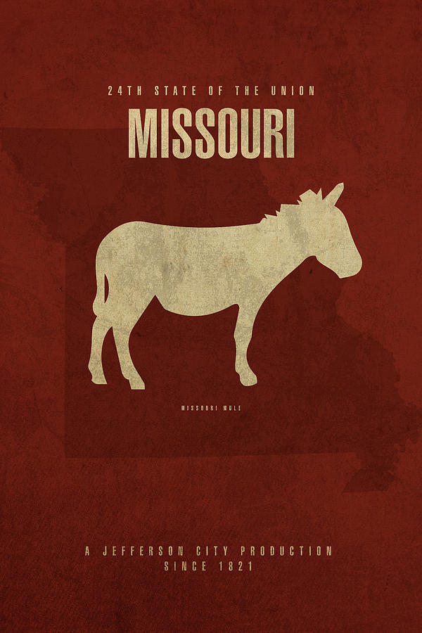 Missouri Map Mixed Media - Missouri State Facts Minimalist Movie Poster Art by Design Turnpike