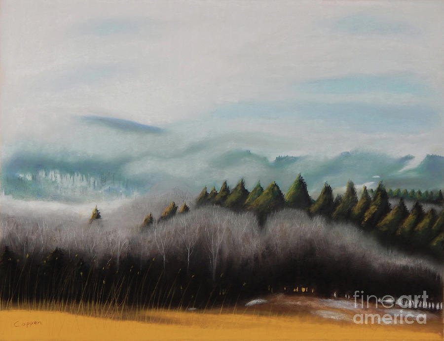 Hills and Mist, December Thaw Pastel by Robert Coppen